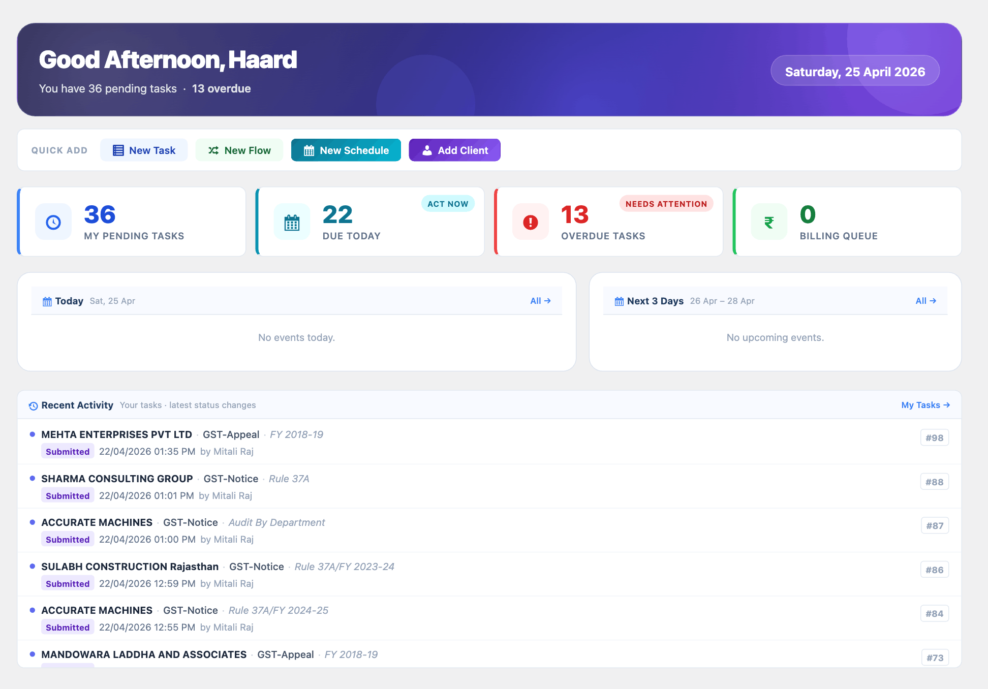 StackOMS Dashboard